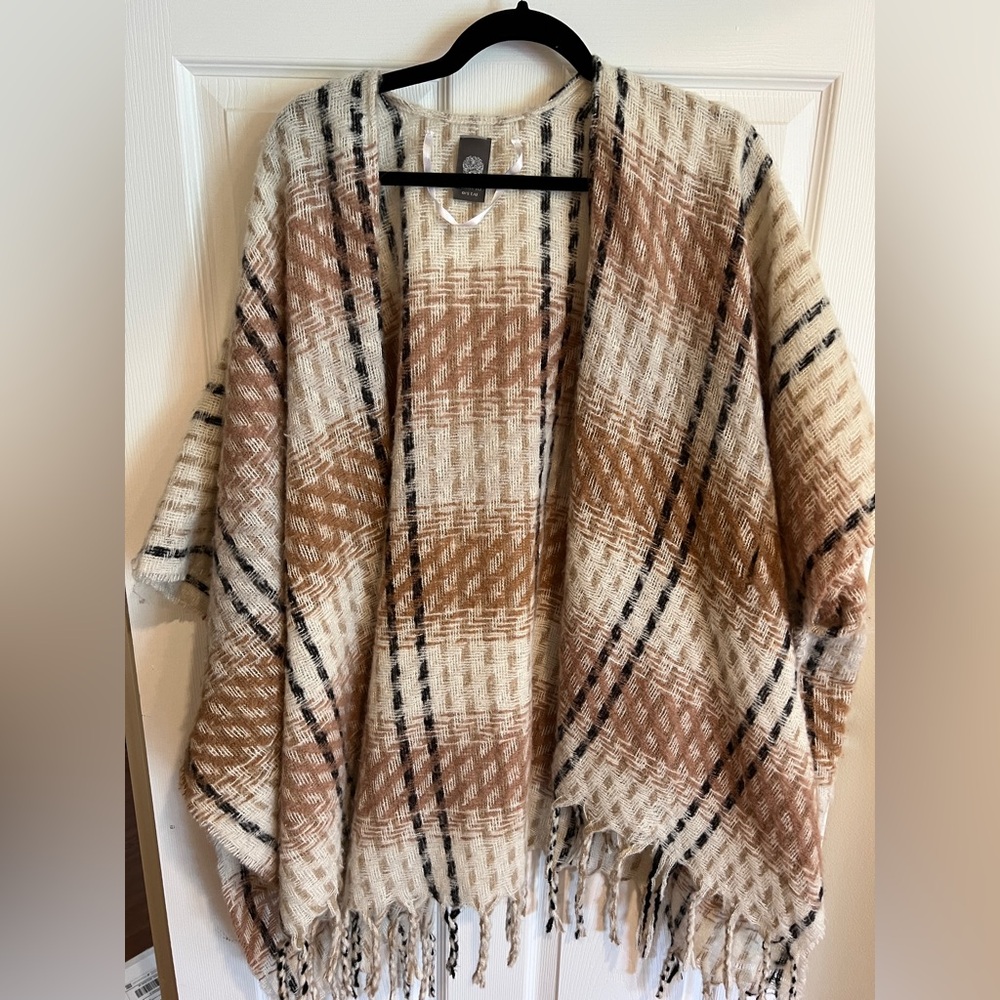 Vince Camuto | Plaid Fringe Poncho